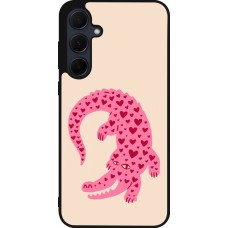 Samsung Galaxy A56 Case Hülle - Silikon schwarz Pink crocodile 2026