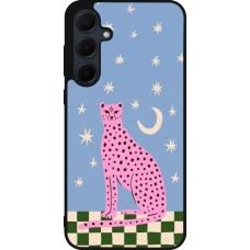 Coque Samsung Galaxy A56 - Silicone rigide noir Pink leopard with stars 2026