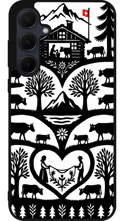 Coque Samsung Galaxy A56 - Silicone rigide noir Poya Suisse 2