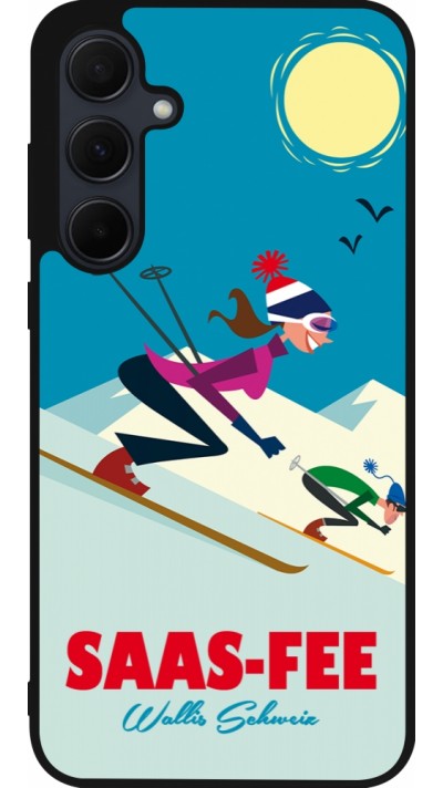 Coque Samsung Galaxy A56 - Silicone rigide noir Saas-Fee Ski Downhill