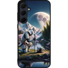 Samsung Galaxy A56 Case Hülle - Silikon schwarz Samurai Katana Mond