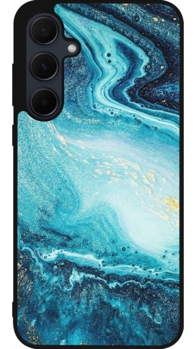 Coque Samsung Galaxy A56 - Silicone rigide noir Sea Foam Blue