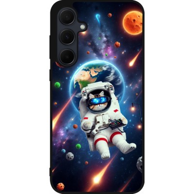 Coque Samsung Galaxy A56 - Silicone rigide noir VR SpaceCat Odyssey