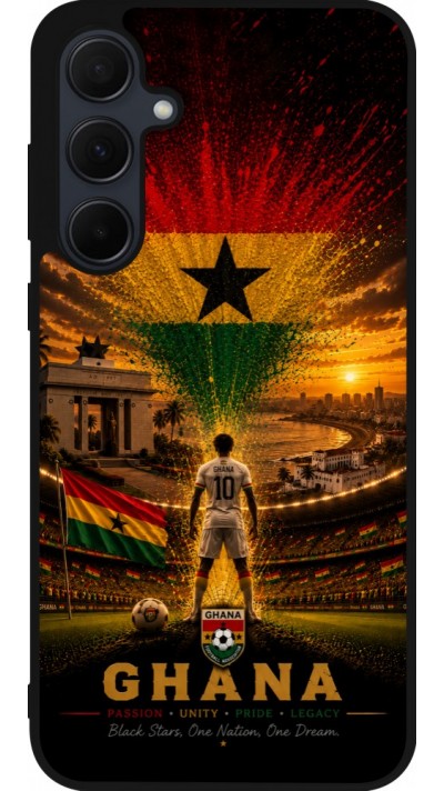 Coque Samsung Galaxy A56 - Silicone rigide noir Football Ghana splash 2026