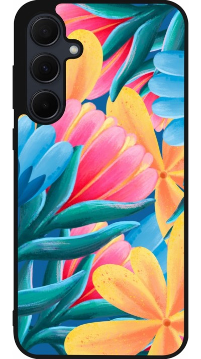 Coque Samsung Galaxy A56 - Silicone rigide noir Spring 23 colorful flowers