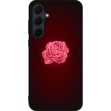 Coque Samsung Galaxy A56 - Silicone rigide noir Spring 23 neon rose
