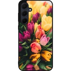 Coque Samsung Galaxy A56 - Silicone rigide noir Bouquet of tulips Spring 2026