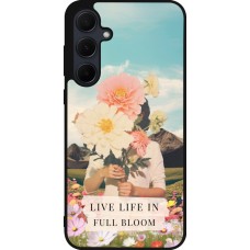Coque Samsung Galaxy A56 - Silicone rigide noir Live life in full moon Spring 2026