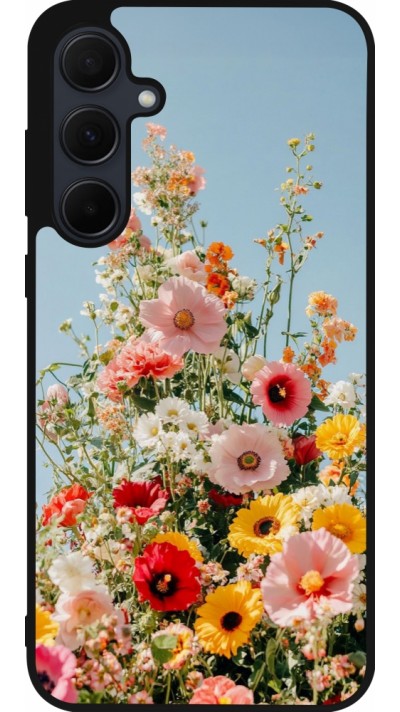 Samsung Galaxy A56 Case Hülle - Silikon schwarz Spring flowers Spring 2026