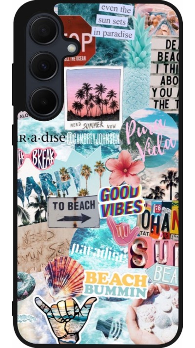 Coque Samsung Galaxy A56 - Silicone rigide noir Summer 20 collage