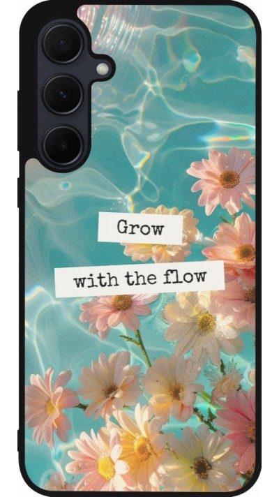 Coque Samsung Galaxy A56 - Silicone rigide noir Summer 2025 Grow with the flow