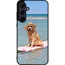 Coque Samsung Galaxy A56 - Silicone rigide noir Summer Dog on Paddle
