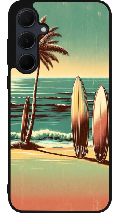 Coque Samsung Galaxy A56 - Silicone rigide noir Surf Paradise