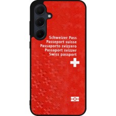 Coque Samsung Galaxy A56 - Silicone rigide noir Swiss Passport