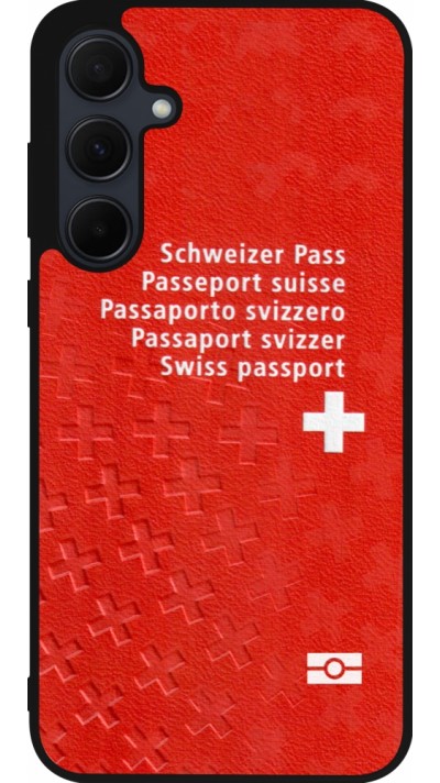 Coque Samsung Galaxy A56 - Silicone rigide noir Swiss Passport
