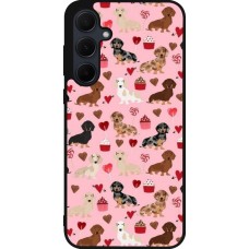Coque Samsung Galaxy A56 - Silicone rigide noir Valentine 2024 puppy love