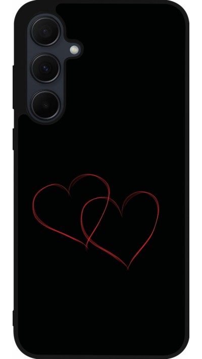 Coque Samsung Galaxy A56 - Silicone rigide noir Valentine 2023 attached heart