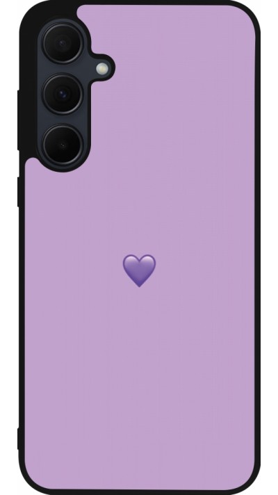 Coque Samsung Galaxy A56 - Silicone rigide noir Valentine 2023 purpule single heart