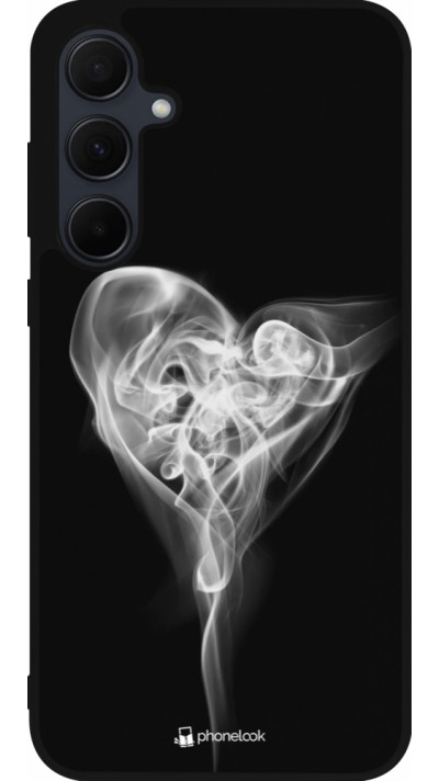 Coque Samsung Galaxy A56 - Silicone rigide noir Valentine 2022 Black Smoke