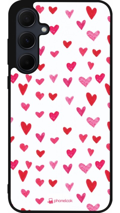 Coque Samsung Galaxy A56 - Silicone rigide noir Valentine 2022 Many pink hearts