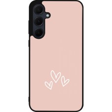 Coque Samsung Galaxy A56 - Silicone rigide noir Valentine 2023 three minimalist hearts