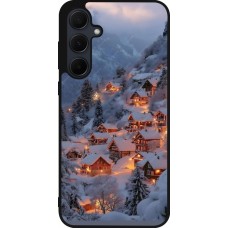 Coque Samsung Galaxy A56 - Silicone rigide noir Winter 25 Winter snowy village