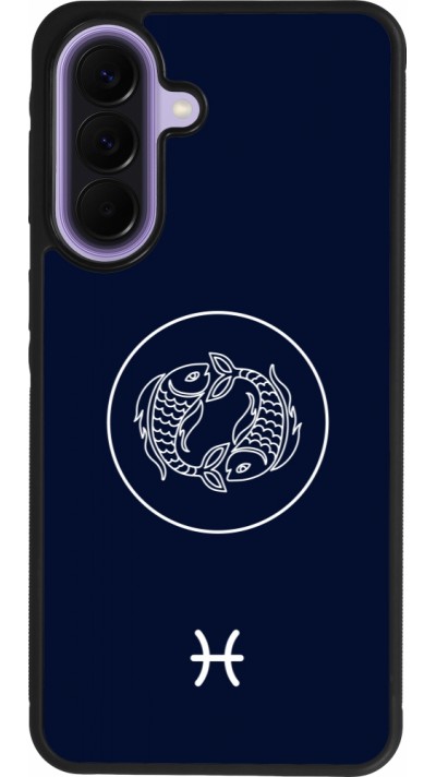 Coque Samsung Galaxy A57 5G - Silicone rigide noir Astrologie Poissons