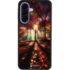 Coque Samsung Galaxy A57 5G - Silicone rigide noir Automne doré glare
