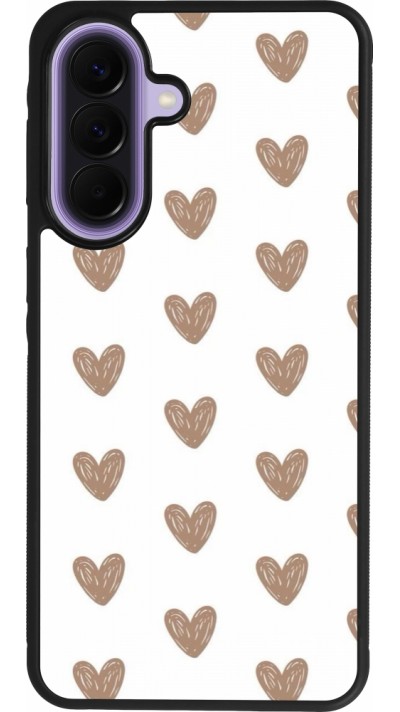 Coque Samsung Galaxy A57 5G - Silicone rigide noir Autumn 2024 brown hearts