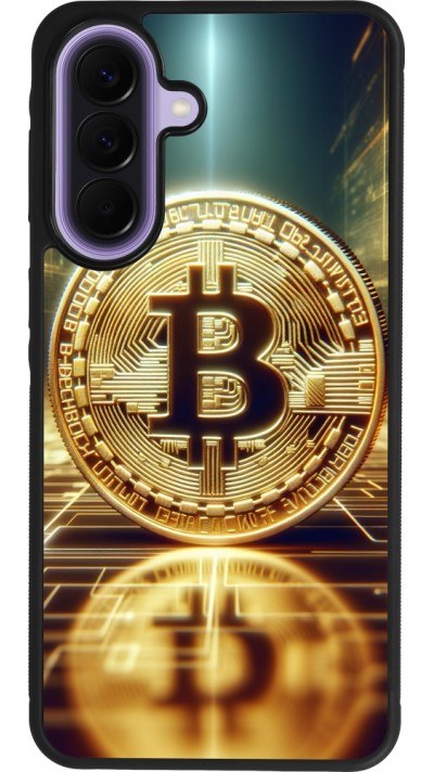 Coque Samsung Galaxy A57 5G - Silicone rigide noir Bitcoin Standing