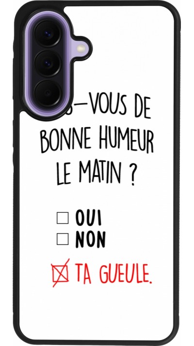 Coque Samsung Galaxy A57 5G - Silicone rigide noir Bonne humeur matin