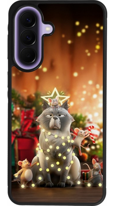 Coque Samsung Galaxy A57 5G - Silicone rigide noir Christmas 25 Xmas Cat