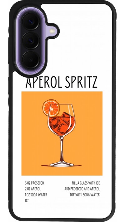 Coque Samsung Galaxy A57 5G - Silicone rigide noir Cocktail recette Aperol Spritz