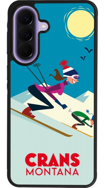 Coque Samsung Galaxy A57 5G - Silicone rigide noir Crans-Montana Ski Downhill