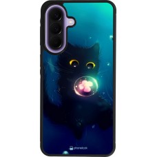 Coque Samsung Galaxy A57 5G - Silicone rigide noir Cute Cat Bubble