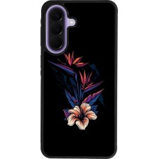 Coque Samsung Galaxy A57 5G - Silicone rigide noir Dark Flowers