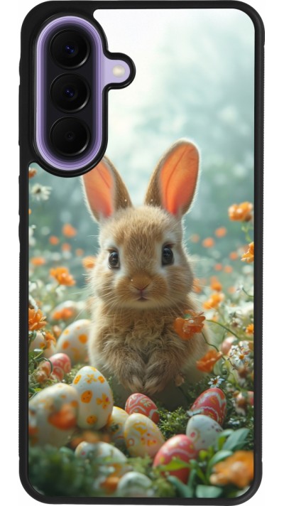 Coque Samsung Galaxy A57 5G - Silicone rigide noir Easter 2026 Rabbit in the garden
