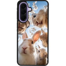Coque Samsung Galaxy A57 5G - Silicone rigide noir Easter 2026 Rabbits