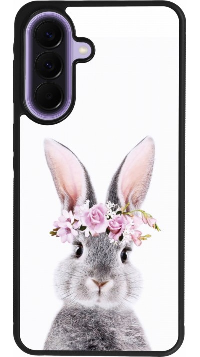 Coque Samsung Galaxy A57 5G - Silicone rigide noir Easter 2023 flower bunny