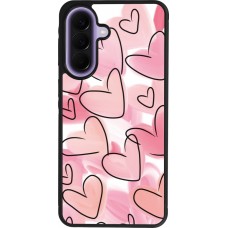 Coque Samsung Galaxy A57 5G - Silicone rigide noir Easter 2023 pink hearts
