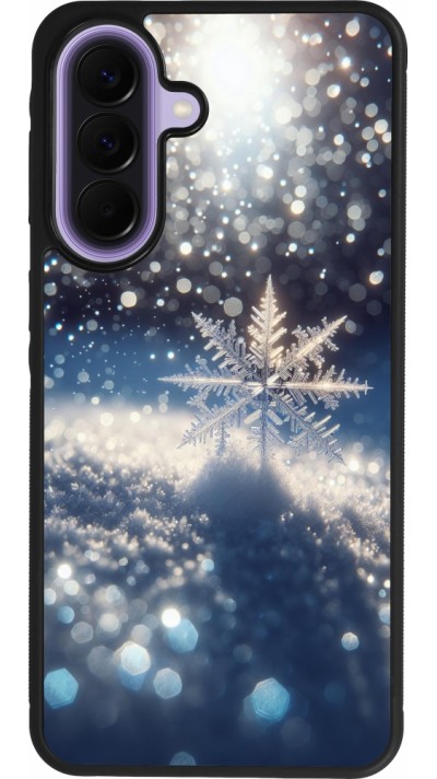 Coque Samsung Galaxy A57 5G - Silicone rigide noir Flocon Solaire Éclat