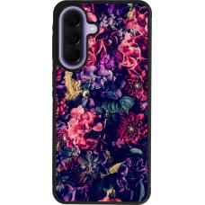Coque Samsung Galaxy A57 5G - Silicone rigide noir Flowers Dark