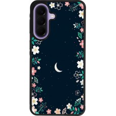 Coque Samsung Galaxy A57 5G - Silicone rigide noir Flowers space