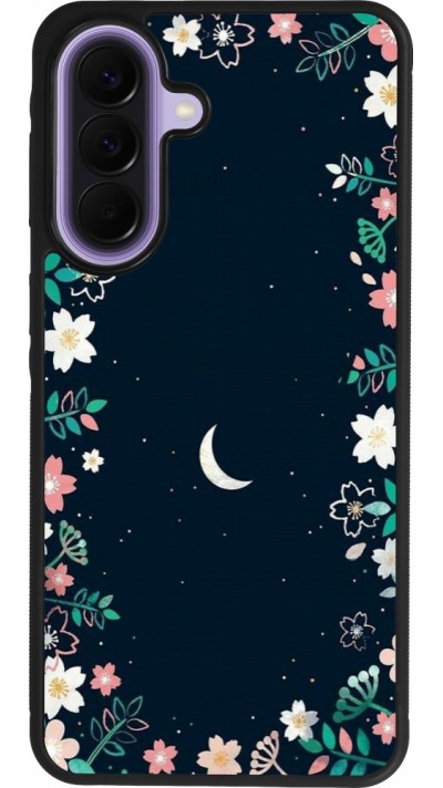 Coque Samsung Galaxy A57 5G - Silicone rigide noir Flowers space