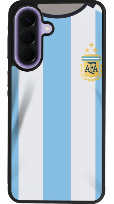 Coque Samsung Galaxy A57 5G - Silicone rigide noir Maillot de football Argentine 2022 personnalisable
