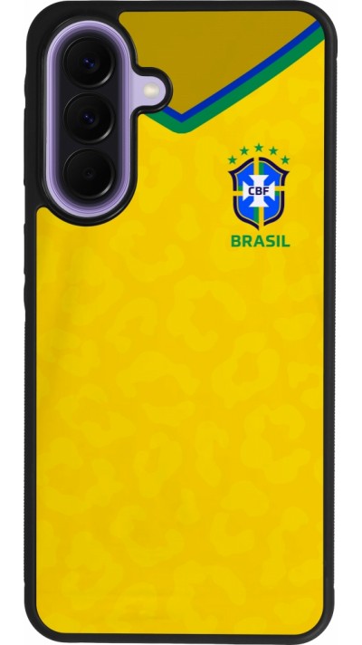 Coque Samsung Galaxy A57 5G - Silicone rigide noir Maillot de football Brésil 2022 personnalisable