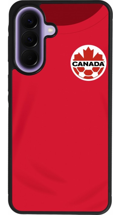 Coque Samsung Galaxy A57 5G - Silicone rigide noir Maillot de football Canada 2022 personnalisable