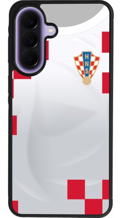 Coque Samsung Galaxy A57 5G - Silicone rigide noir Maillot de football Croatie 2022 personnalisable
