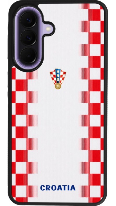Coque Samsung Galaxy A57 5G - Silicone rigide noir Maillot de football Croatie 2026 personnalisable