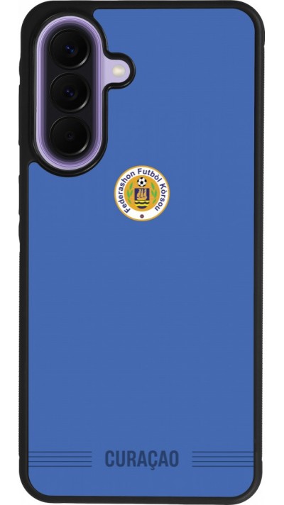 Coque Samsung Galaxy A57 5G - Silicone rigide noir Maillot de football Curaçao 2026 personnalisable